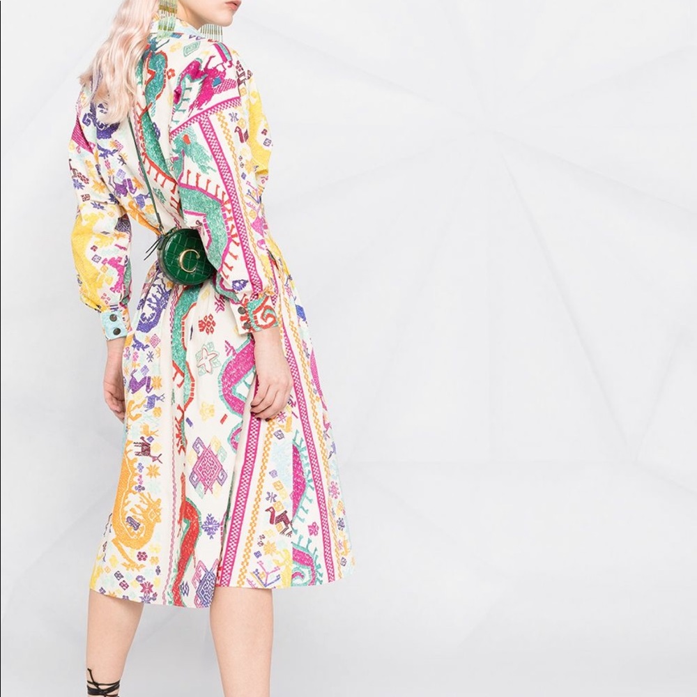 ETRO
Vulcano Print Long Sleeve Cotton Dress 46 NWT - Picture 10 of 16